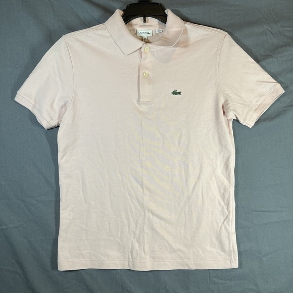 LACOSTE Mens Polo Shirt Size 16 Pink - Picture 1 of 7